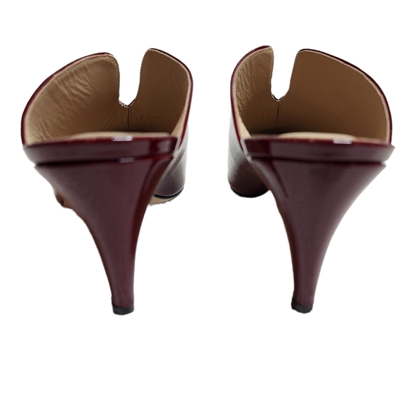 Nordstrom Red Patent Leather Pointed Toe Slide On 3" Heels Shoes Size EU 41 - Picture 12 of 17